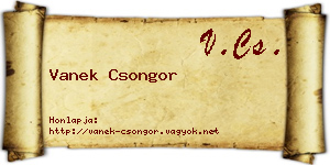 Vanek Csongor névjegykártya